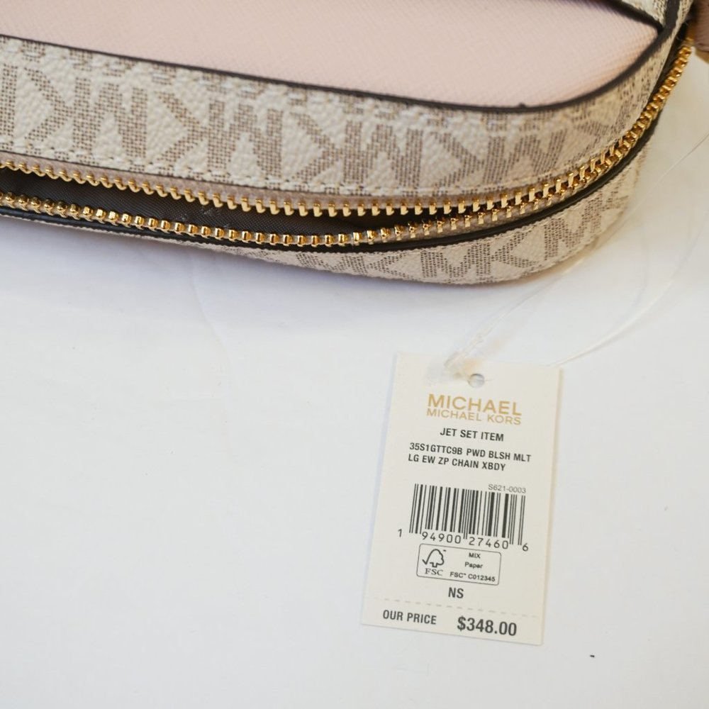 Michael Kors Chain Xbody + Wristlet Vanilla Pink - Picture 10 of 16